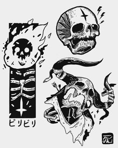 Powell Peralta Tattoo, Skateboarding Art, Rip Tattoo, Engraving Tattoo, Bones Brigade, Powell Peralta, Creepy Tattoos, Doodle Tattoo, Dark Art Tattoo