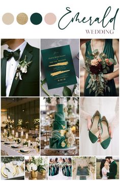 green and gold wedding color scheme