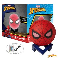 the spider - man moon lamp is in its box