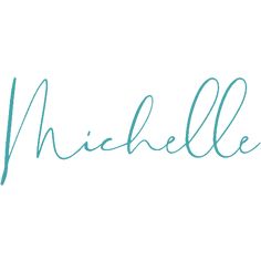 the word michael written in cursive writing on a white background with blue ink