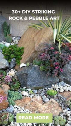 30+ DIY Striking Rock & Pebble Art Front Yard Rock Landscaping Ideas, Pebble Landscaping Ideas, Rock Mosaics, Pebble Landscaping, Stone Walls Garden, Pebble Garden, River Rock Landscaping, Rock Gardens, Rock And Pebbles