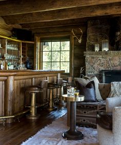 Inside Greg Norman’s Ranch - DuJour Cabin Fireplace, Colorado Ranch, Cabin Bedroom, Guest Cabin, Greg Norman, Colorado Homes, Dance Hall, Home Pictures, Property Listing