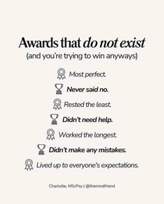 a poster with the words awards that do not existt and you're trying to win