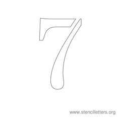 the number seven is drawn in black and white with a thin line to it's left side