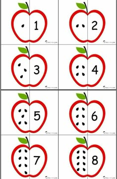 an apple counting game for kids to learn how to count the numbers in each apple