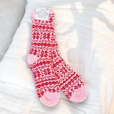 World's Softest - Cozy Crew Socks - Fair Isle Pink - Mellow Monkey Holiday Toys, Animal Books, Mirrored Furniture, Baby Games, Candle Gift, Fair Isle, Crew Socks, Gift Bags, Baby Animals