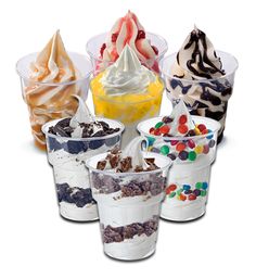 there are many different types of ice creams in cups