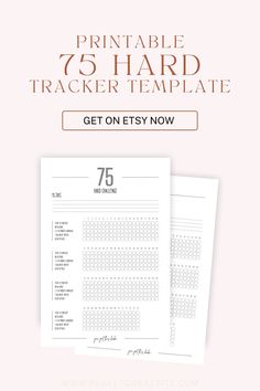 the free printable 75 hard tracker template