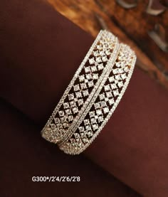 Diamond Bangles Bracelet Indian, Telugu Jewellery, Bangle Models, Gold Jwellary, Jewellery Ads, Simple Bridal Jewelry, Bracelet Indian, Bangle Diamond, Stone Bangles