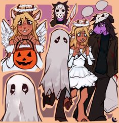 a group of people dressed up in halloween costumes