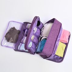 Travel Bra, Penyimpanan Makeup, Bra Organization, Bra Storage, Luggage Storage Bag, Bleu Violet, Bag Suitcase