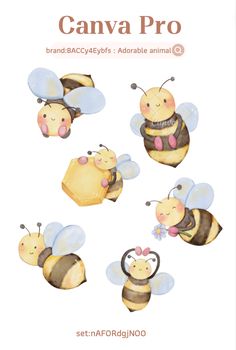 an image of bees with the words canva pro