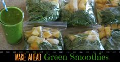 green smoothies are packed and ready to be eaten