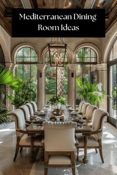 A Mediterranean dining room featuring a warm color palette of terracotta, olive green, and golden yellow, creating a cozy and inviting space3 Dinign Room, Luxurious Dining Room, Mediterranean Style Home