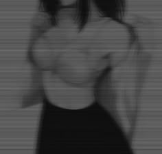 a black and white photo of a shirtless woman with her arms behind her back