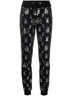 Designer Sweatpants, Sweatpants For Women, Monogram Pattern, Philipp Plein, Crystal Embellishment, Monogram Logo, Side Stripe, Pink Cotton, Alexander Mcqueen Scarf