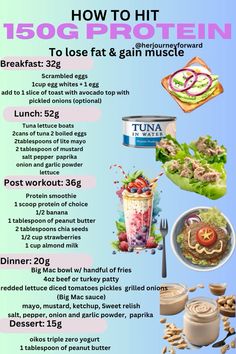 The easiest way to hit your protein goals is having atleadt 30g of protein in each serving. Having a protein  powder that is clean full of ingredients  that doesn’t cause bloating is a plus. Reaching your fitness/ weightloss goals is not easy without the proper diet the gym is no use. Healthy meals like this keep you full and satisfied. I do suggest intermittent fasting start eating at 12pm and nothing after 8pm.   #healthyliving #mealprepideas #mealplan #proteinpacked #fitness #diet #dietplanforbeginners #howtoloseweightfast #protein #intermittentfastingforbeginners #health #fit #fitnessmotivation #healthydinnerrecipes Bulk Protein Prep, 300 Grams Of Protein, List Of Lean Proteins, High Protein Intermittent Fasting, Eat More Protein How To, 110g Protein Meal Plan, High Protein Meal Prep Bodybuilding, High Protein Diet On A Budget, Ways To Get More Protein In Diet