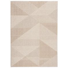 a beige rug with an abstract design on the bottom, and a white background in the middle