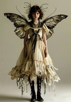 Fae Costume Halloween, Insect Costume Diy, Moth Fairy Costume, Moth Inspired Fashion, Pixie Aesthetic Outfit, Whimsical Halloween Costume, Enchanted Forest Costume Ideas, Fairy Core Costume, Mythical Creatures Costumes