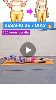 the woman is doing yoga exercises on her stomach