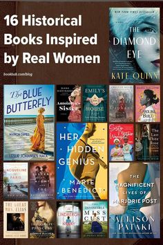 the cover of 16 historical books inspired by real women