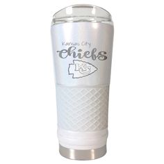 a white tumbler cup with the words new mexico lobos on it's side