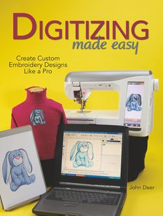 the book cover for digitalizing made easy, with an image of a sewing machine