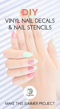 Explore fun ideas on ways to make your own nail decals & nail stencils when doing your manicures this summer. It is easy, fun and festive. The best part? You don't need a fancy machine. Check out this vinyl step by step tutorial from #Craftables | Where to Buy Adhesive Vinyl + How to Projects + Ideas + Tips + DIY Crafts #DIYNailArt #SummerDIY #NailStencils Diy Nail Stencils, How To Projects, Nail Armor, Diy Nails Stickers, Nail Art Stencils, Nail Decals Diy, Nail Tek, Stencils Tutorials, Nail Art Diy Easy