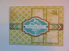 a thank you card made with stampin's stamps and some other paper work