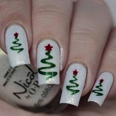 Cricut Nail Decals Christmas, Tree Nail Art, Xmas Nail Art, Christmas Tree Nails, Christmas Nail Stickers, Ribbon Tree, Finger Art, Nail Vinyls, Milky Nails