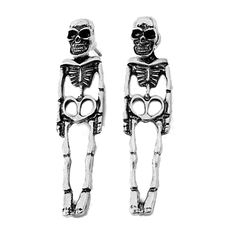 PRICES MAY VARY. Stand out at Halloween parties with these detachable skull skeleton drop earrings, showcasing a mysterious and spooky atmosphere. Perfect for Halloween enthusiasts. Designed with a detachable structure, these earrings offer flexibility for users to mix and pair according to their preferences. The realistic human skeleton design adds a unique touch, capturing attention effortlessly. Ideal for individuals who enjoy celebrating Halloween or dressing up, these earrings help complete Women Skeleton, Skeleton Earrings, Cosplay Jewelry, Bat Earrings, Punk Earrings, Chic Halloween, Gothic Earrings, Retro Punk, Costume Earrings