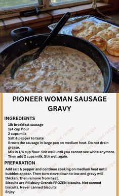 a recipe for a woman's sausage gravy