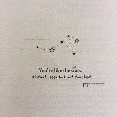 a handwritten quote on white paper with stars in the sky and an arrow pointing up