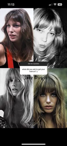 70s Bangs, Long Hair And Bangs, 60s Hair, 70s Hair, Hair Inspo Color, Dream Hair, Aesthetic Hair