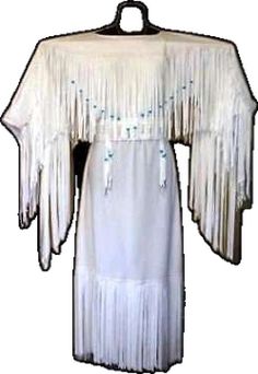 White Fringe Dress For Wedding, White Fringe Wedding Dress, Traditional Beaded Wedding Dress, White Beaded Fringe Wedding Dress, Beaded Fringe Wedding Dresses, Bohemian Beaded Wedding Dresses, White Beaded Bohemian Dress, Native American Wedding Dress, Buckskin Clothing