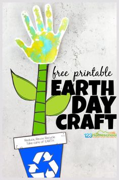 an earth day craft with handprints on it