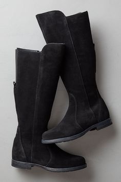 Classic riding-boot styling meets all-weather wear in the Jaydon, made from waterproof suede leather. Dressed up or dressed down, these beautiful Italian calfskin suede boots offer a contoured fit, timeless good looks, and lasting comfort, thanks to their elastic gusset at the calf, flat stacked heels, and layers of inner support built to keep you on your feet with ease. With full inner YKK zippers, wool-lined uppers, and microfiber-lined legs. Narrow Calf Boots, Leather Boots For Women, Waterproof Suede Boots, Ankle Cowboy Boots, Riding Boots Fashion, Waterproof Leather Boots, Boots Flat, Womens Waterproof Boots, Suede Leather Boots