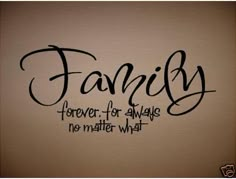 the words family are written in black ink