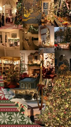 a collage of christmas trees and decorations