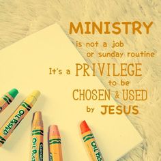 several crayons sitting on top of a piece of paper with the words, jesus is not a job or sunday routine it's a privacy to be chosen and used by jesus