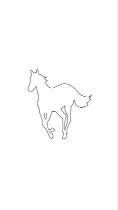 the outline of a horse is shown in black and white