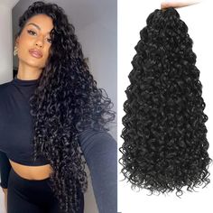 PRICES MAY VARY. 👸The Curl Crochet Hair Is Made Of High Quality Low Temperature Synthetic Fiber Which,Great Color And Texture,Looks And Feels More Natural Like Human Hair Than Other. 👸Easy Crochet Hairstyle: It Is So Easy To Separate And Work With Without Frizzing Or Knotting, It Is With Crochet & Latch Hook Method, Very Great Curly Crochet Hair For Black Women. 👸DIY Style: You Can Trim Your Ocean Wave Crochet Hair According to Your Needs And Do DIY Hairstyles With Different Colors And Sizes Long Curly Crochet Hair, Water Wave Braids, Wave Braids, Deep Wave Crochet Hair, Curly Crochet Hair, Ocean Wave Crochet Hair, Wave Crochet, Beach Curls, Curly Crochet Hair Styles