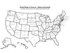 a map of the united states with names and abbreviations for each state on it