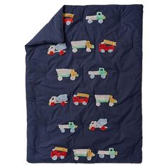 Beep, beep! Featuring their favorite construction trucks, our pure cotton bedding works hard to give your little one a bed they'll love. Created using candlewick embroidery, the fluffy four-wheelers on the comforter add loads of soft texture to the crisp poplin's silky surface. DETAILS THAT MATTER Comforter is made of 100% cotton poplin. Features tufting detailing. Reactive-dyed - Dye reacts to the fiber and becomes part of the fiber, resulting in excellent wash-fastness. Comforter is filled wit Truck Bedroom, Candlewicking Embroidery, Toddler Comforter, Construction Trucks, Toddler Bedding, Toddler Quilt, Four Wheelers, Toddler Rooms, Big Boy Room