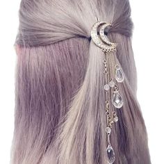 Crystal Moon Hair Clip - Mermaid Venom Princess Hairstyles, Style Japonais, Twist Headband, Crystal Hair, Jewelry Wedding, Hair Piece, Hair Accessories For Women, Haiti, Lany