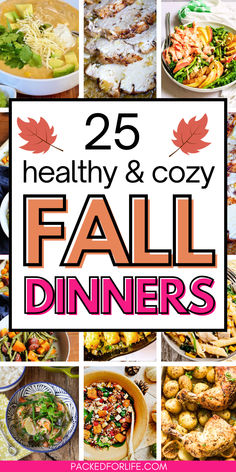 A collage of various comforting fall dinner dishes including baked chicken, casseroles, pasta, Crock Pot and Instant Pot meals, sheet pan dinners, and hearty bakes, perfect for enjoying a warm fall dinner at home. Healthy Fall Dinners, Easy Fall Dinner, Healthy Fall Dinner, Fall Dinner Ideas, Fall Dinners, Fall Dinner Recipes, Healthy Fall, Fall Dinner, Easy Fall