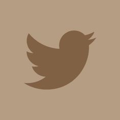 a brown twitter logo on a beige background