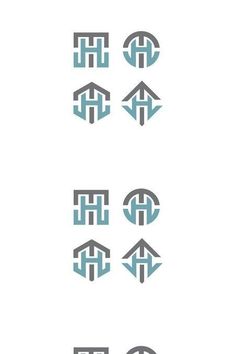 four different logos that are designed to look like arrows