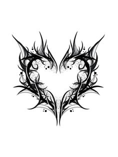 a black and white heart shaped tattoo design