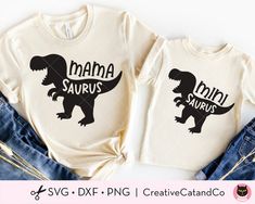 Homemade Business, Mama And Mini, Fun Shirts, Dinosaur Shirt, T Rex Dinosaur, Create Digital Product, Monogram Frame, Mom Kid, Matching Shirts